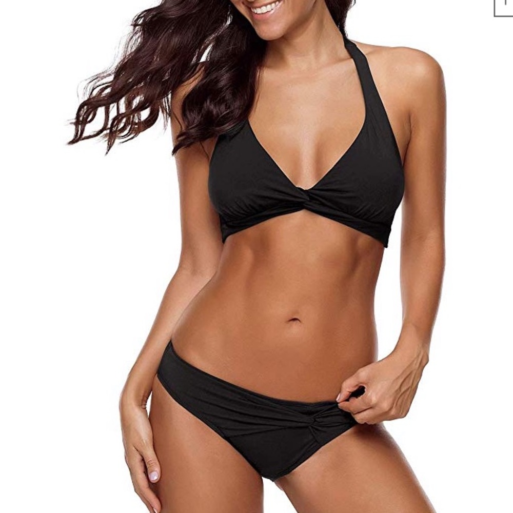 Women’s Black Halter Bikini